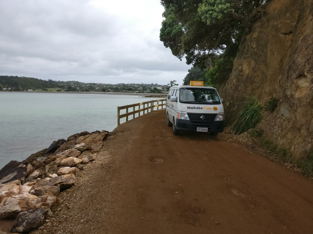 Taxi van parked on Waiheke Island