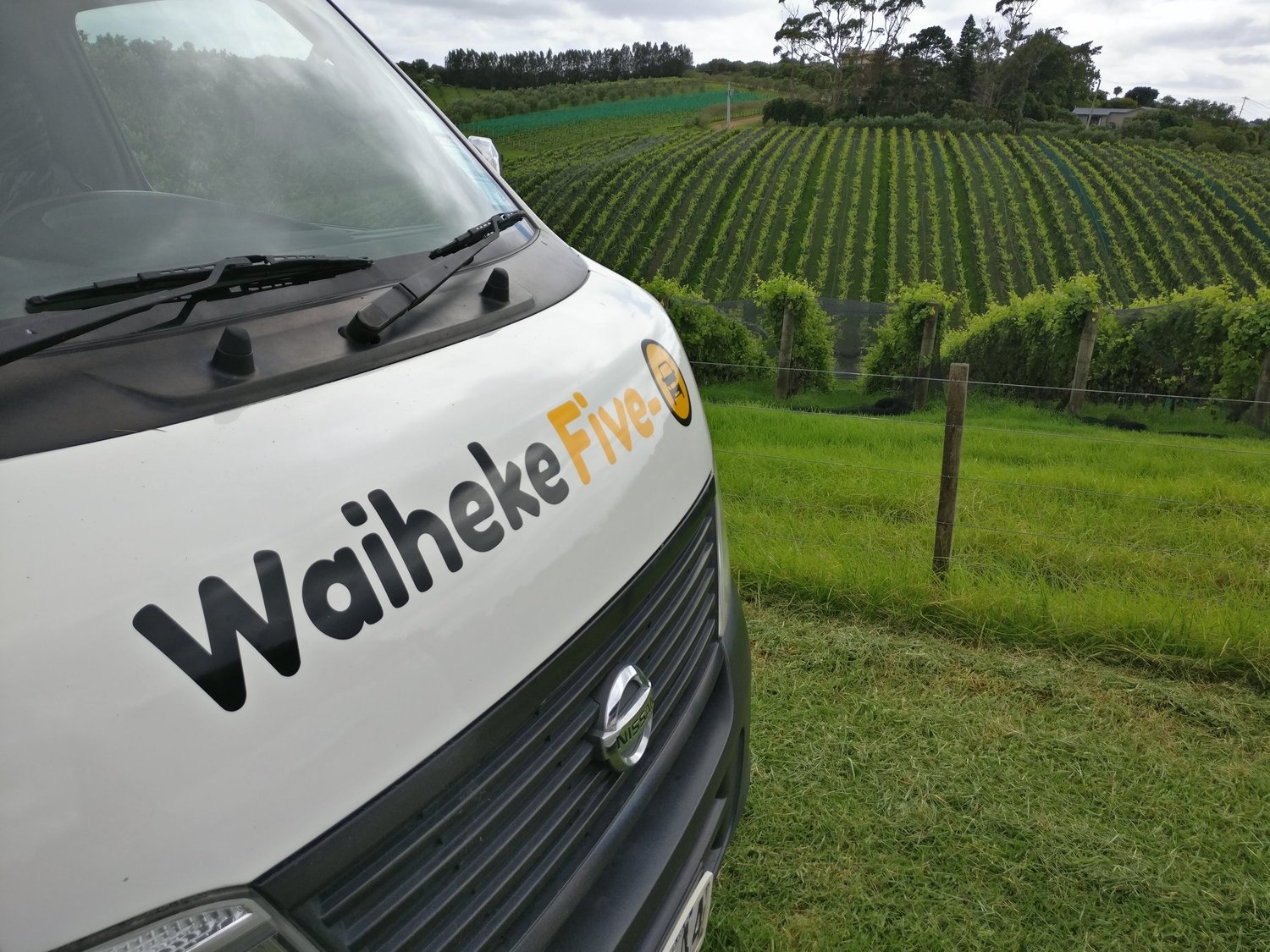 Shuttle van for wedding guests on Waiheke